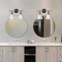 Parker 2-Light Chrome Vanity Light with Clear Glass Shades by Globe Electric 9 Parker 2-Light Chrome Vanity Light with Clear Glass Shades by Globe Electric -Deals Globe Electric Store chrome globe electric vanity lighting 51412 4f 1000