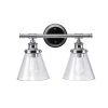 Parker 2-Light Chrome Vanity Light with Clear Glass Shades by Globe Electric