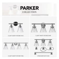 Parker 2-Light Chrome Vanity Light with Clear Glass Shades by Globe Electric 12 Parker 2-Light Chrome Vanity Light with Clear Glass Shades by Globe Electric -Deals Globe Electric Store chrome globe electric vanity lighting 51412 fa 1000