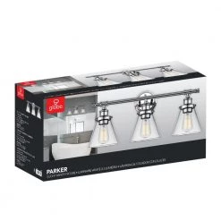 Parker 3-Light Chrome Vanity Light with Clear Glass Shades by Globe Electric 13 Parker 3-Light Chrome Vanity Light with Clear Glass Shades by Globe Electric -Deals Globe Electric Store chrome globe electric vanity lighting 51445 76 1000