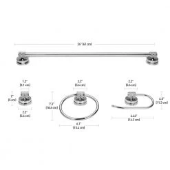 Middleton 24 in. 3-Light Chrome Vanity Light with Clear Glass Shades and Bath Set Bulbs Included (5-Piece) by Globe Electric -Deals Globe Electric Store chrome globe electric vanity lighting 51528 fa 1000