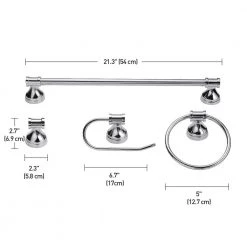 Johnson 24 in. 3-Light Chrome Vanity Light with Opal Glass Shades and Bath Set (5-Piece) by Globe Electric -Deals Globe Electric Store chrome globe electric vanity lighting 51709 76 1000