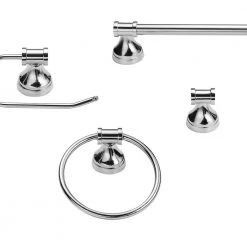 Johnson 24 in. 3-Light Chrome Vanity Light with Opal Glass Shades and Bath Set (5-Piece) by Globe Electric -Deals Globe Electric Store chrome globe electric vanity lighting 51709 77 1000