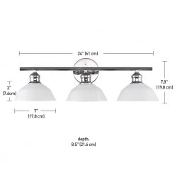 Johnson 24 in. 3-Light Chrome Vanity Light with Opal Glass Shades and Bath Set (5-Piece) by Globe Electric -Deals Globe Electric Store chrome globe electric vanity lighting 51709 fa 1000