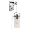 Allen 1-Light Chrome Plug-In or Hardwire Wall Sconce with 6 ft. Cord by Globe Electric
