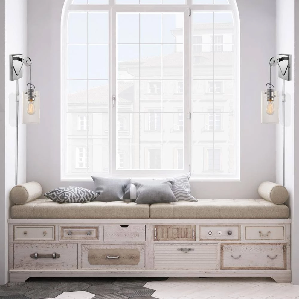 Allen 1-Light Chrome Plug-In or Hardwire Wall Sconce with 6 ft. Cord by Globe Electric 3 Allen 1-Light Chrome Plug-In or Hardwire Wall Sconce with 6 ft. Cord by Globe Electric - Image 3