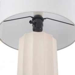 20 in. Ribbed Concrete Finish Table Lamp with White Linen Shade by Globe Electric -Deals Globe Electric Store concrete globe electric table lamps 91002860 1f 1000