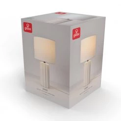 20 in. Ribbed Concrete Finish Table Lamp with White Linen Shade by Globe Electric -Deals Globe Electric Store concrete globe electric table lamps 91002860 76 1000