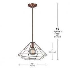 Mahek 1-Light Copper Wire Cage Pendant by Globe Electric -Deals Globe Electric Store copper globe electric chandeliers 65218 4f 1000