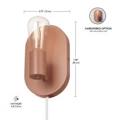 Kiel 1-Light Cork Finish Plug-In or Hardwire Wall Sconce by Globe Electric -Deals Globe Electric Store cork globe electric wall sconces 91002301 4f 1000