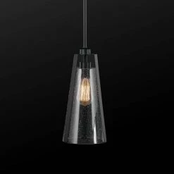 Sonny 1-Light Dark Bronze Pendant with Seeded Glass Shade by Globe Electric -Deals Globe Electric Store dark bronze globe electric chandeliers 60330 c3 1000