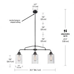 Annecy 3-Light Dark Bronze Chandelier with Seeded Glass Shades by Globe Electric -Deals Globe Electric Store dark bronze globe electric chandeliers 60490 fa 1000