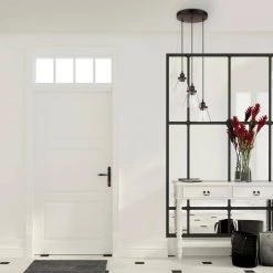 Jackson 3-Light Dark Bronze Pendant with Clear Glass Shades, Vintage Incandescent Bulbs Included by Globe Electric -Deals Globe Electric Store dark bronze globe electric chandeliers 61038 31 1000