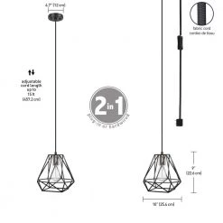 Dawson 1-Light Dark Bronze Plug-In or Hardwire Pendant Lighting with 15 ft. Cord by Globe Electric -Deals Globe Electric Store dark bronze globe electric chandeliers 61107 76 1000