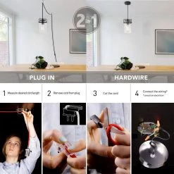 Oliver 1-Light Dark Bronze Plug-In or Hardwire Pendant Lighting with 15 ft. Cord by Globe Electric -Deals Globe Electric Store dark bronze globe electric chandeliers 61109 40 1000