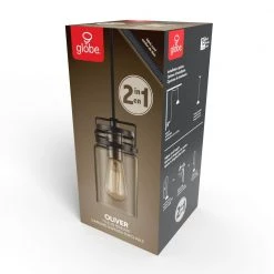 Oliver 1-Light Dark Bronze Plug-In or Hardwire Pendant Lighting with 15 ft. Cord by Globe Electric -Deals Globe Electric Store dark bronze globe electric chandeliers 61109 76 1000