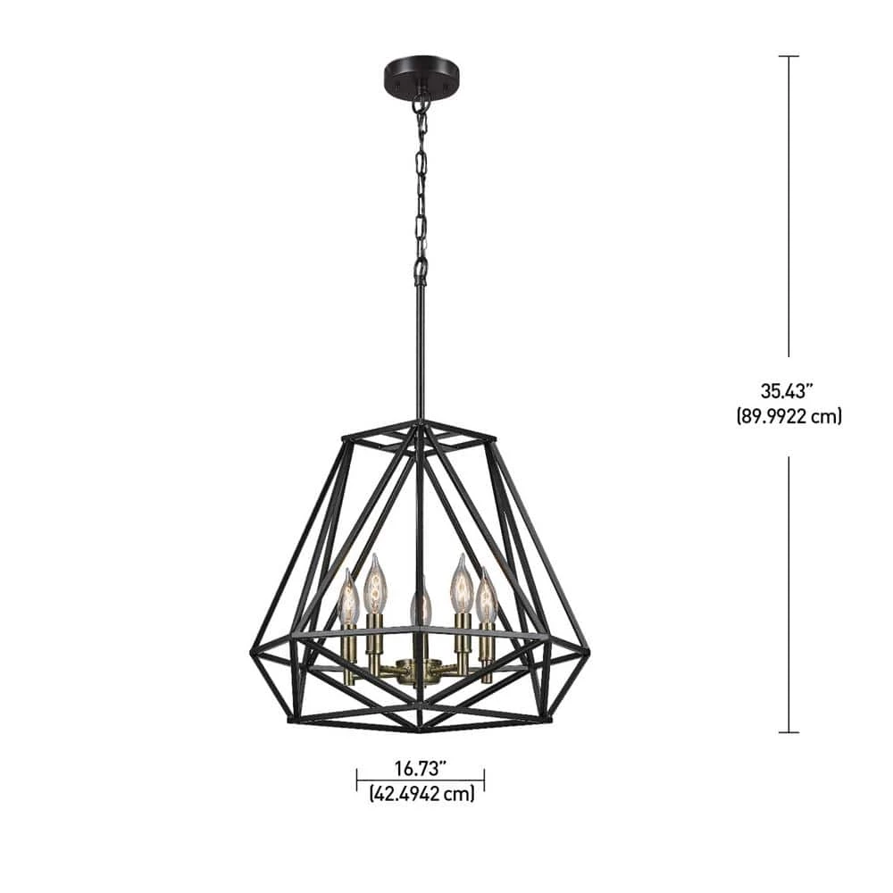 Sansa 5-Light Dark Bronze Chandelier by Globe Electric 6 Sansa 5-Light Dark Bronze Chandelier by Globe Electric - Image 6