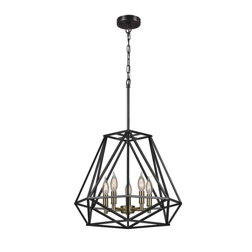 Sansa 5-Light Dark Bronze Chandelier by Globe Electric 1 Sansa 5-Light Dark Bronze Chandelier by Globe Electric