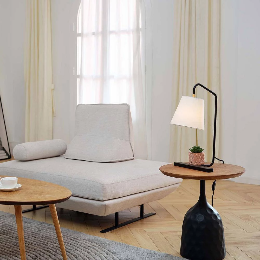 Charvi 20 in. Dark Bronze Desk Lamp with White Fabric Shade, CEC Title 20 LED Bulb Included by Globe Electric 6 Charvi 20 in. Dark Bronze Desk Lamp with White Fabric Shade, CEC Title 20 LED Bulb Included by Globe Electric - Image 6