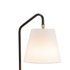 Charvi 20 in. Dark Bronze Desk Lamp with White Fabric Shade, CEC Title 20 LED Bulb Included by Globe Electric 9 Charvi 20 in. Dark Bronze Desk Lamp with White Fabric Shade, CEC Title 20 LED Bulb Included by Globe Electric -Deals Globe Electric Store dark bronze globe electric desk lamps 91000436 4f 1000