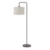 Barden 58 in. Dark Bronze Floor Lamp with Beige Fabric Shade by Globe Electric