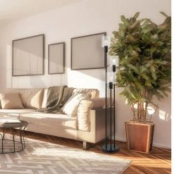 Annecy 58 in. 3-Light Dark Bronze Floor Lamp with Seeded Glass Shades by Globe Electric -Deals Globe Electric Store dark bronze globe electric floor lamps 67613 44 1000