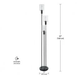 Annecy 58 in. 3-Light Dark Bronze Floor Lamp with Seeded Glass Shades by Globe Electric -Deals Globe Electric Store dark bronze globe electric floor lamps 67613 4f 1000