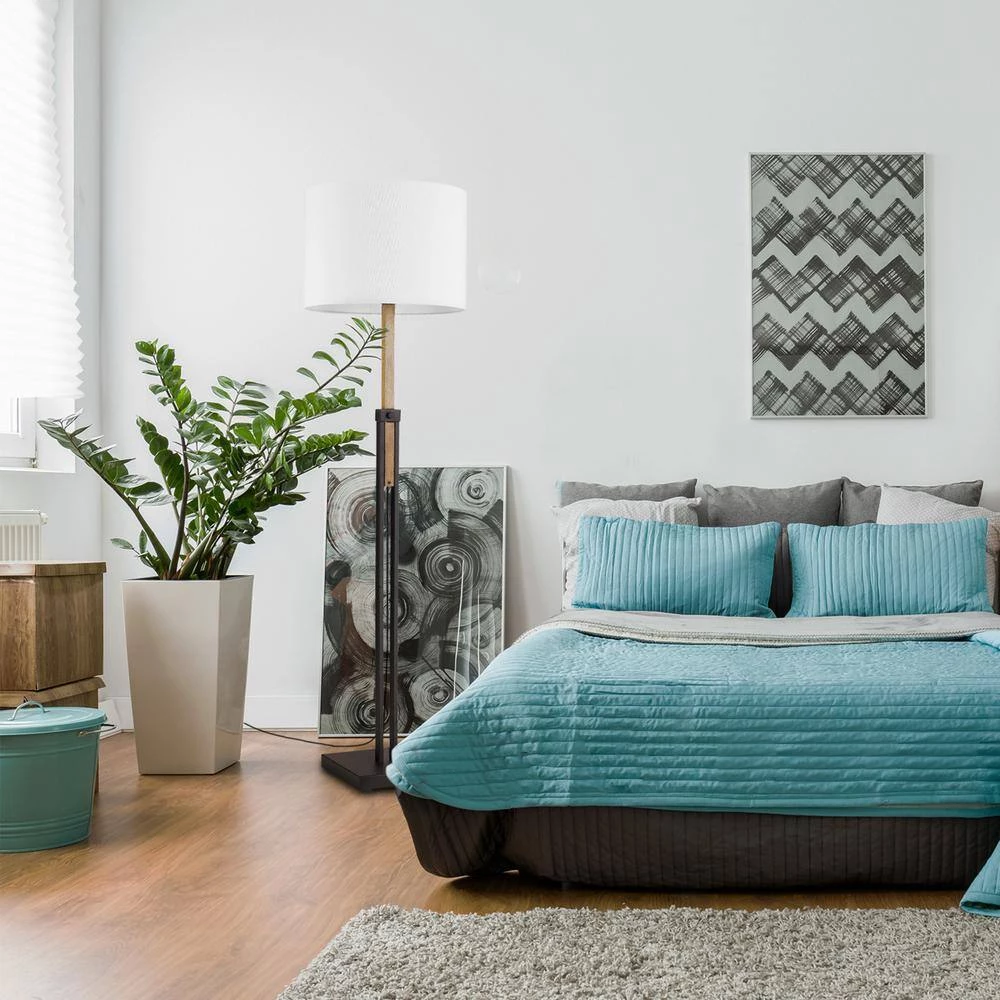 Oakland 65 in. Dark Bronze Floor Lamp with Faux Wood Accent and Textured Beige Shade, CEC Title 20 LED Bulb Included by Globe Electric 8 Oakland 65 in. Dark Bronze Floor Lamp with Faux Wood Accent and Textured Beige Shade, CEC Title 20 LED Bulb Included by Globe Electric - Image 8