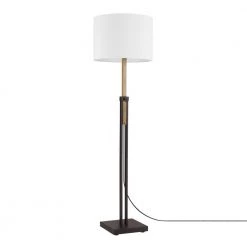 Oakland 65 in. Dark Bronze Floor Lamp with Faux Wood Accent and Textured Beige Shade, CEC Title 20 LED Bulb Included by Globe Electric 13 Oakland 65 in. Dark Bronze Floor Lamp with Faux Wood Accent and Textured Beige Shade, CEC Title 20 LED Bulb Included by Globe Electric -Deals Globe Electric Store dark bronze globe electric floor lamps 67761 44 1000
