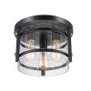 Wexford 3-Light Dark Bronze Semi-Flush Mount Ceiling Light with Clear Glass by Globe Electric