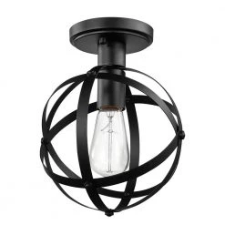 Tatum 1-Light Dark Bronze Flush Mount Ceiling Light by Globe Electric