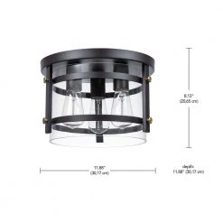 Wexford 9.8 in. 3-Light Dark Bronze Flush Mount by Globe Electric -Deals Globe Electric Store dark bronze globe electric flush mount lights 65099 76 1000