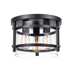 Wexford 9.8 in. 3-Light Dark Bronze Flush Mount by Globe Electric -Deals Globe Electric Store dark bronze globe electric flush mount lights 65099 fa 1000