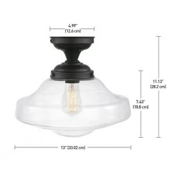 Lucerne 1-Light Dark Bronze Semi-Flush Mount by Globe Electric -Deals Globe Electric Store dark bronze globe electric flush mount lights 65849 1f 1000