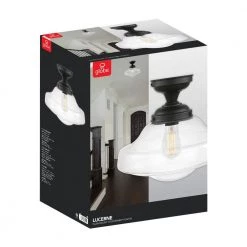 Lucerne 1-Light Dark Bronze Semi-Flush Mount by Globe Electric -Deals Globe Electric Store dark bronze globe electric flush mount lights 65849 44 1000