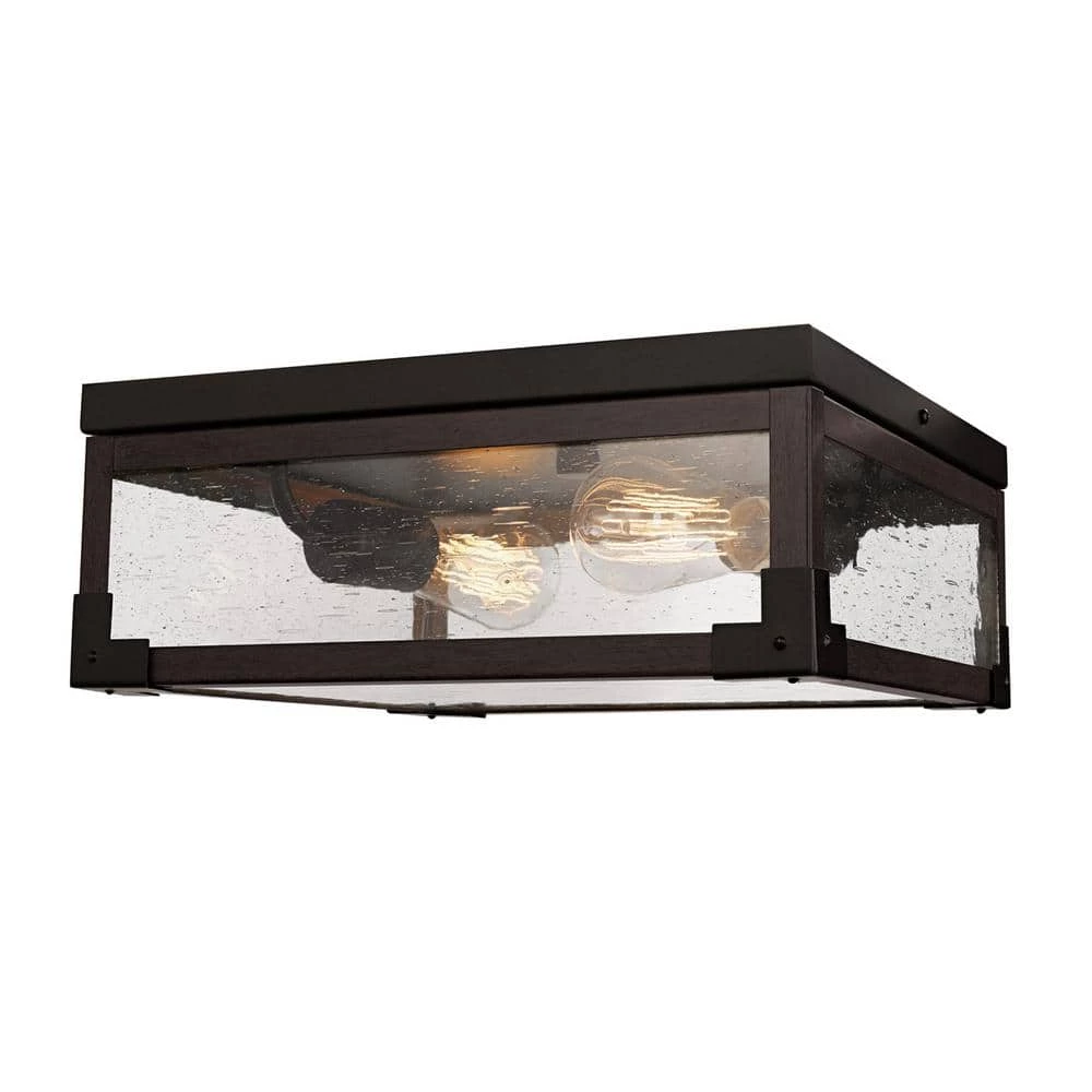 Williamsburg 2-Light Dark Bronze Flush Mount Light by Globe Electric 1 Williamsburg 2-Light Dark Bronze Flush Mount Light by Globe Electric