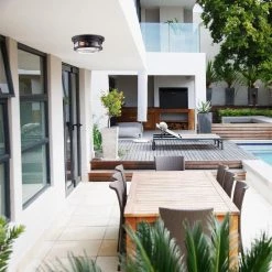 2-Light Wolfe Bronze Outdoor Flush Mount by Globe Electric 11 2-Light Wolfe Bronze Outdoor Flush Mount by Globe Electric -Deals Globe Electric Store dark bronze globe electric outdoor flush mount lights 44263 31 1000