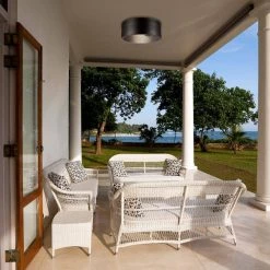 Teagan 1-Light Dark Bronze Outdoor Indoor Flush Mount Ceiling Light by Globe Electric -Deals Globe Electric Store dark bronze globe electric outdoor flush mount lights 44479 1f 1000