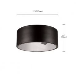 Teagan 1-Light Dark Bronze Outdoor Indoor Flush Mount Ceiling Light by Globe Electric -Deals Globe Electric Store dark bronze globe electric outdoor flush mount lights 44479 76 1000