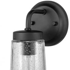 Tyson 1-Light Dark Bronze Outdoor Indoor Wall Lantern Sconce with Clear Seeded Glass Shade, by Globe Electric -Deals Globe Electric Store dark bronze globe electric outdoor sconces 44614 4f 1000