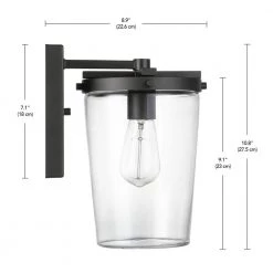 1-Light Dark Bronze Outdoor Indoor Wall Lantern Sconce with Clear Glass Shade, Vintage Incandescent Bulb Included by Globe Electric 12 1-Light Dark Bronze Outdoor Indoor Wall Lantern Sconce with Clear Glass Shade, Vintage Incandescent Bulb Included by Globe Electric -Deals Globe Electric Store dark bronze globe electric outdoor sconces 44632 44 1000