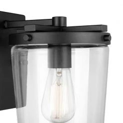 1-Light Dark Bronze Outdoor Indoor Wall Lantern Sconce with Clear Glass Shade, Vintage Incandescent Bulb Included by Globe Electric 10 1-Light Dark Bronze Outdoor Indoor Wall Lantern Sconce with Clear Glass Shade, Vintage Incandescent Bulb Included by Globe Electric -Deals Globe Electric Store dark bronze globe electric outdoor sconces 44632 4f 1000