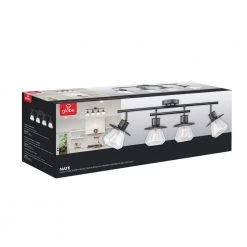 Nate 2 ft. 4-Light Dark Bronze Track Lighting Kit with Clear Glass Shades by Globe Electric -Deals Globe Electric Store dark bronze globe electric track lighting kits 59530 76 1000