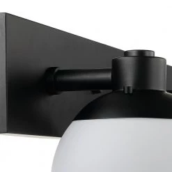 Portland 31.5 in. Dark Bronze Vanity Light with Matte White Glass Shades by Globe Electric -Deals Globe Electric Store dark bronze globe electric vanity lighting 51522 4f 1000