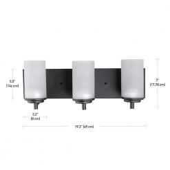 Carla 19 in. 3-Light Dark Bronze Vanity Light with Frosted Glass Shades and Bath Set (5-Piece), Bulbs Included by Globe Electric -Deals Globe Electric Store dark bronze globe electric vanity lighting 51529 44 1000