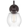Maia 6in. 1-Light Dark Bronze Vanity Light with Seeded Glass Shade, Incandescent Bulb Included by Globe Electric