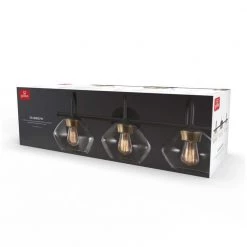 Harrow 26.3 in. 3-Light Dark Bronze Vanity Light with Antique Brass Accents and Clear Glass Shades by Globe Electric 12 Harrow 26.3 in. 3-Light Dark Bronze Vanity Light with Antique Brass Accents and Clear Glass Shades by Globe Electric -Deals Globe Electric Store dark bronze globe electric vanity lighting 51853 44 1000