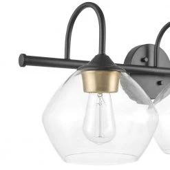 Harrow 26.3 in. 3-Light Dark Bronze Vanity Light with Antique Brass Accents and Clear Glass Shades by Globe Electric 9 Harrow 26.3 in. 3-Light Dark Bronze Vanity Light with Antique Brass Accents and Clear Glass Shades by Globe Electric -Deals Globe Electric Store dark bronze globe electric vanity lighting 51853 c3 1000