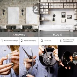 Gavin 1-Light Dark Bronze Plug-In or Hardwire Balance Arm Wall Sconce by Globe Electric -Deals Globe Electric Store dark bronze globe electric wall sconces 51400 76 1000