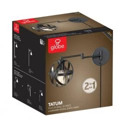Tatum 15 in. 1-Light Dark Bronze Plug-In or Hardwire Swing Arm Wall Sconce by Globe Electric -Deals Globe Electric Store dark bronze globe electric wall sconces 51544 1d 1000